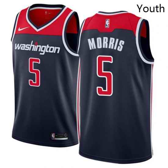 Youth Nike Washington Wizards 5 Markieff Morris Authentic Navy Blue NBA Jersey Statement Edition